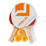 Pacote De 2 Raquetes De Ping Pong Vollo Vt610 Preta/vermelha
