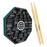 Pad Estudo Bateria 8 Ou 20cm + Par Baquetas 2b 5a 5b 7a