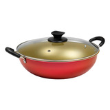 Paellera Antiaderente 32cm Panela Tampa Vidro Paella Moqueca