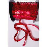 Paete Vermelho Espelhado 6mm Fio Galão Rolo Com 50 Metros 