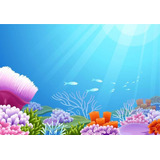 Painel Adesivo P/ Fundo De Aquário Infantil 100x50cm Mod30