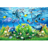 Painel Adesivo Para Fundo De Aquário Golfinho 100x50cm Mod26