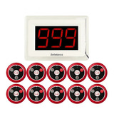 Painel C/ 10 Chamadores Português Super Modernos 3 Funções Cor Branco / Pager Vermelho E Preto