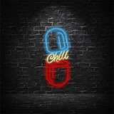 Painel Capsula Chill - Neon Led - 22x52cm