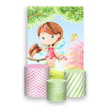 Painel De Festa Vertical 1,5x2,2+ Trio De Capas - Jardim 001