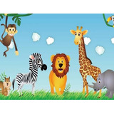 Painel Decorativo Festa Safari Zoo Animais