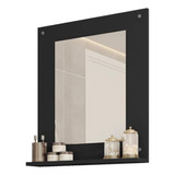 Painel Espelho Multifuncional Banheiro Preto Clean