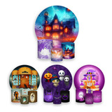 Painel Festa 1,5x1,5 + Trio Capa Cilindro - Halloween Temas
