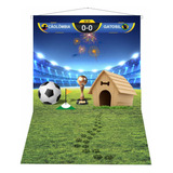 Painel Fundo Fotográfico Petshop Futebol Lona Fosca Cenário 