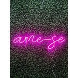 Painel Led Neon Ame-se Rosa 83x25