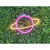 Painel Letreiro Neon Led Saturno Planeta