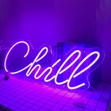 Painel Luminária Letreiro Neon Led Chill Frio