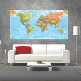 Painel Mapa Mundi Parede Grande Com 2 Metros Mp01 Fosco