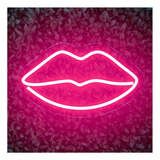 Painel Neon Led Boca Instagram Iluminação Rosa 34 Cm 110/220v