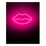Painel Neon Led Boca Instagram Iluminação Rosa 34 Cm