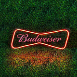 Painel Neon Led Budweiser Com Acrílico Cristal 44cm X 18cm