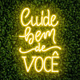Painel Neon Led Cuide Bem De Você Instagramavel Cor Branco Quente