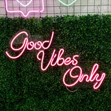 Painel Neon Led Good Vibes Only