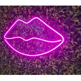 Painel Neon Led Kiss Beijo Boca