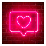 Painel Neon Led Like Instagram Iluminação Rosa 30 Cm
