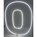 Painel Neon Numero 0 Festa Instagram Iluminação Branco 50cm