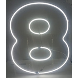 Painel Neon Numero 8 Festa Instagram