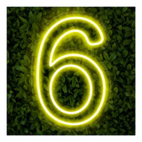 Painel Neon Numero Seis 6 Instagram