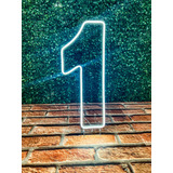 Painel Neon Numero Um Instagram Iluminação Branco 30 Cm