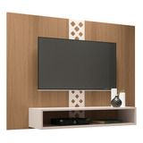 Painel P/ Tv Suspenso 47 Com Nicho Format Off White/freijó