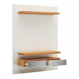 Painel Para Tv Até 55 Mdf Com Led 2 Gavetas Pradel Cor Off White/freijó