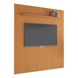 Painel Para Tv Até 75 Polegadas 2,25x2,40m Ripado Arbo Cedro Cor Nature