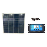 Painel Placa Célula Energia Solar 50 Watts + Controlador 10a