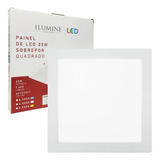 Painel Plafon Led Sobrepor Quadrado 25w 3000k 6500k 28x28 Cor Luz Neutra 4000k 110v/220v