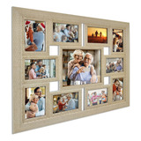 Painel Quadro Multifotos Grande Com Vidro Parede 11 Fotos