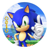 Painel Redondo Sonic Sublimado Festa 1,50 X 1,50 #2