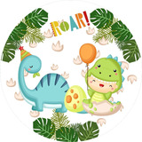 Painel Redondo Tecido Sublimado 3d Dino Baby 1,50x1,50