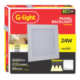 Painel Slim Ecoled Embutir Quadrado 24w 6500k G-light