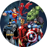 Painel Super Herois 50x50 Redondo