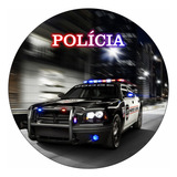 Painel Tecido Carro De Policia 1,50x1,50