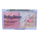 Paleta De Blush E Iluminador Ruby