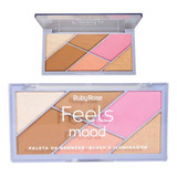 Paleta De Bronzer, Blush E Iluminador Feels Mood Ruby Rose