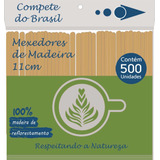 Palheta Mexedor De Madeira P/ Café 9cm Pacote Lanche 500un