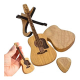 Palhetas E Estojo De Guitarra De Madeira Caixa De Palhetas D