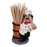 Paliteiro De Mesa Cozinheiro De Resina Porta Palito Falando