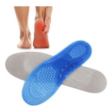 Palmilha De Silicone Ortopedica Anti Impacto Gel Pés Sem Dor Cor Azul Tamanho Da Palmilha 37/40