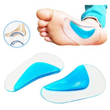 Palmilha Gel Arco Plantar Pé Chato Plano Cavo Silicone