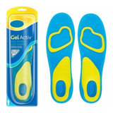 Palmilha Gel Silicone Ortopédica Anti Impacto Dores No Pé Cor Azul/amarelo Tamanho Da Palmilha 39/42 Feminina