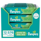 Pampers Lenços Umedecidos Aroma De Aloe Vera 576 Unidades