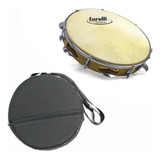 Pandeiro 10'' Injetado Em Abs Pele Animal Com Capa Luxo