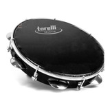 Pandeiro 10'' Polegadas Preto Torelli Standard C/ Nf